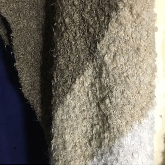 Zara Earth Tone Color Block Knit Italian Yard Poncho Cardigan Size M - Picture 4 of 7